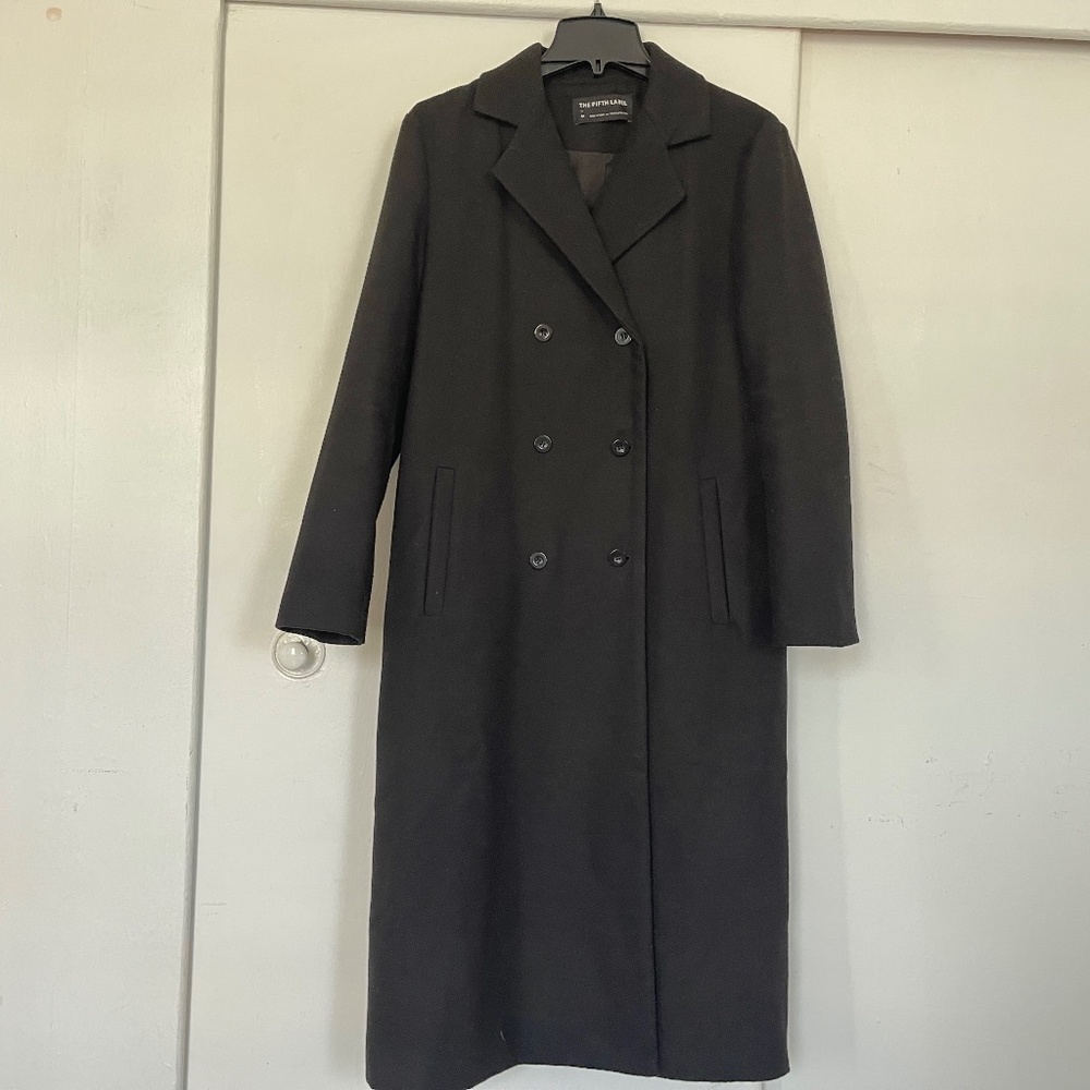 Saks Fifth label double breasted Black Coat